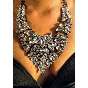 Beautiful Large Crystal Statement Necklace
